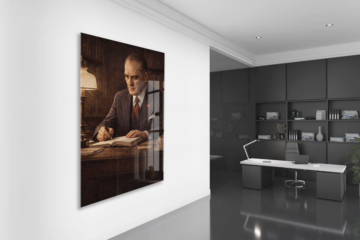 Mustafa Kemal Atatürk Cam Tablo - PeonyAta025