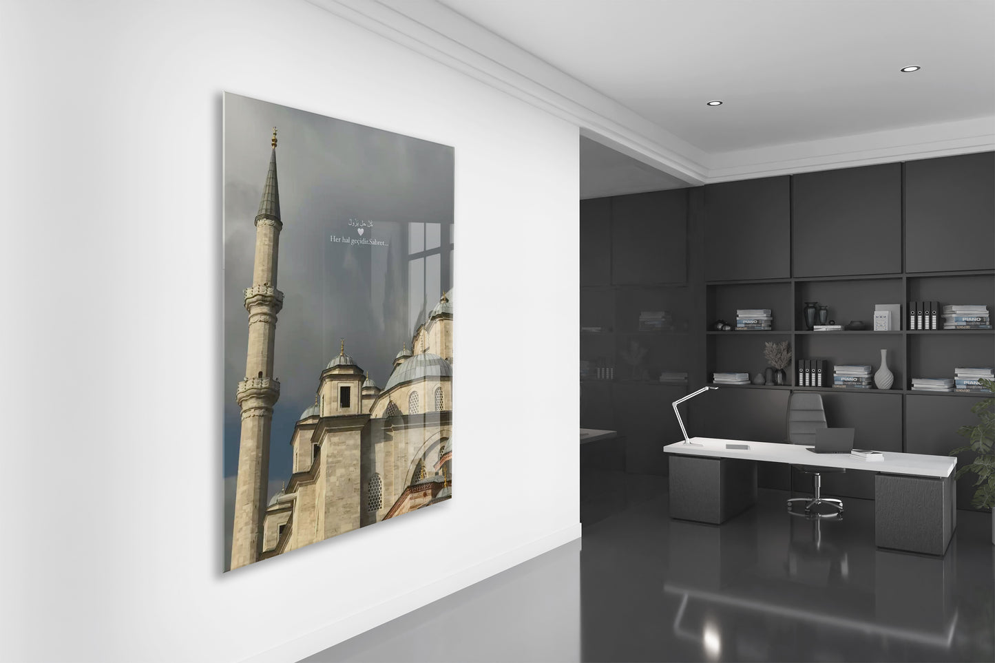 Her Hal Geçicidir Sabret Yazılı Cami Cam Tablo - PeonyDini153