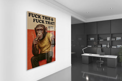 Underground Tarz Maymun Cam Tablo – Genç Odası ve Bar Dekoru - Peony093