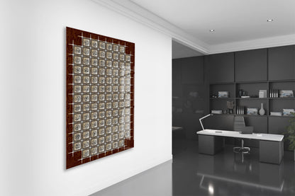 Esmaül Hüsna Cam Tablo | 99 İsimli İslami Hat Sanatı, Klasik Desenli Premium UV Baskı Temperli Cam Duvar Dekoru - PeonyDini0101