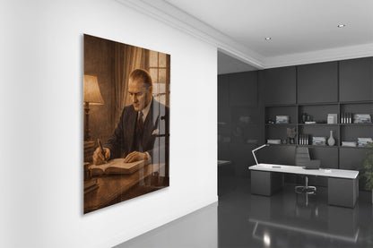 Mustafa Kemal Atatürk Cam Tablo - PeonyAta027