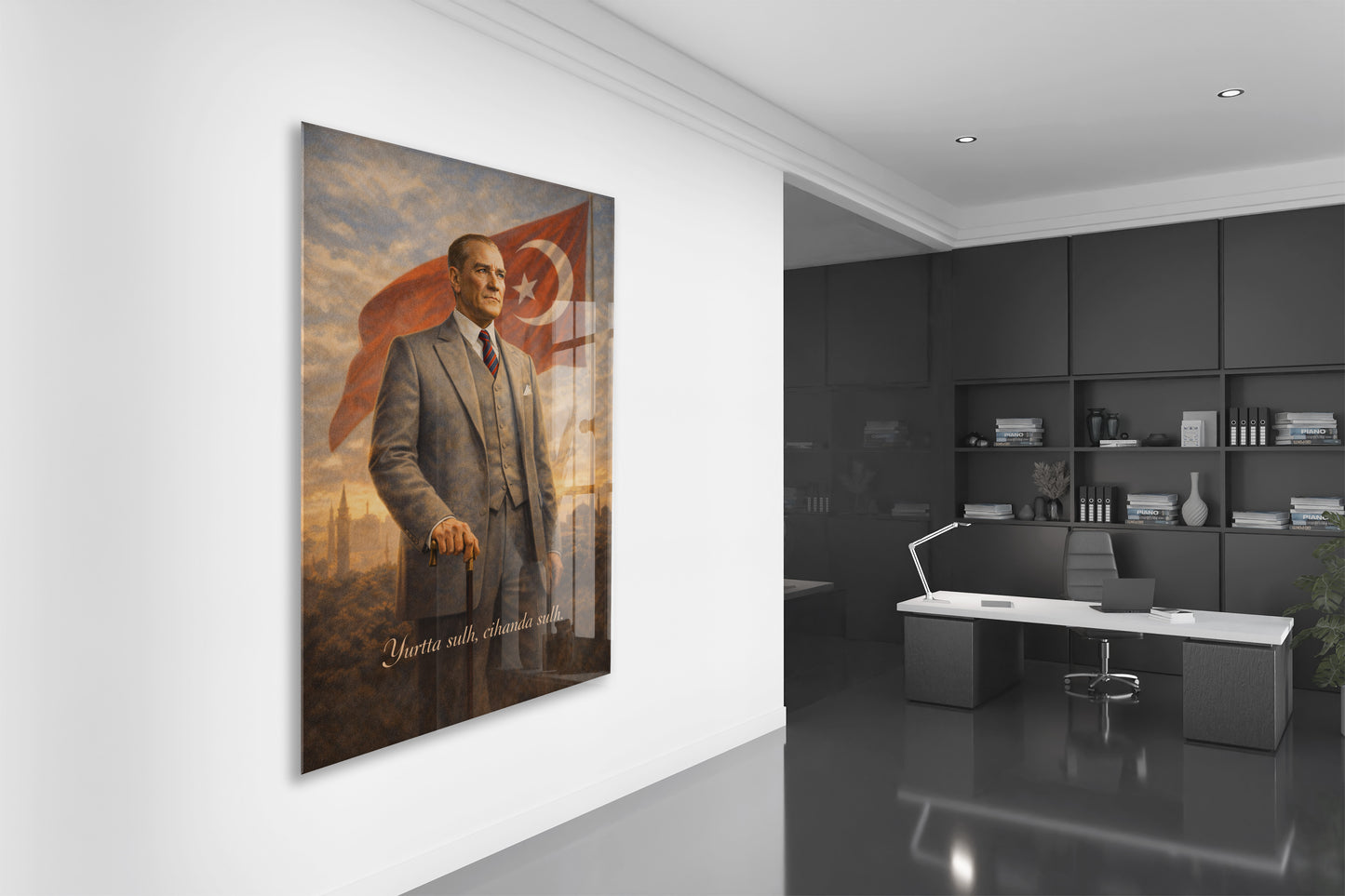 Mustafa Kemal Atatürk Cam Tablo - PeonyAta004