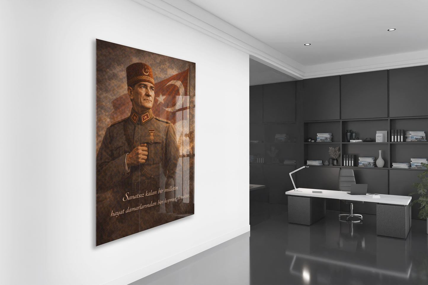 Mustafa Kemal Atatürk Cam Tablo- PeonyAta010