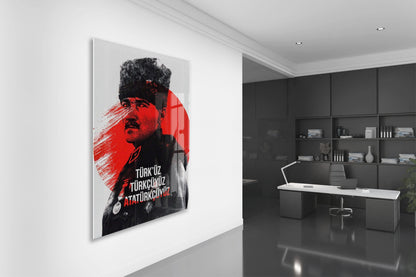 Mustafa Kemal Atatürk  | Modern Cam Tablo-PeonyAta107