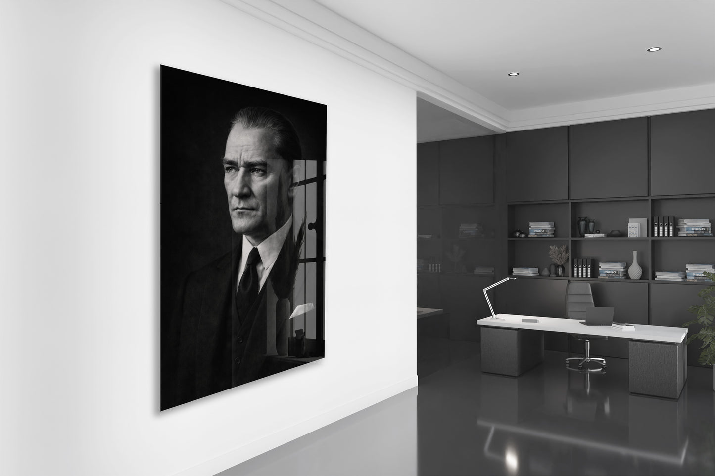 Mustafa Kemal Atatürk Cam Tablo - PeonyAta036