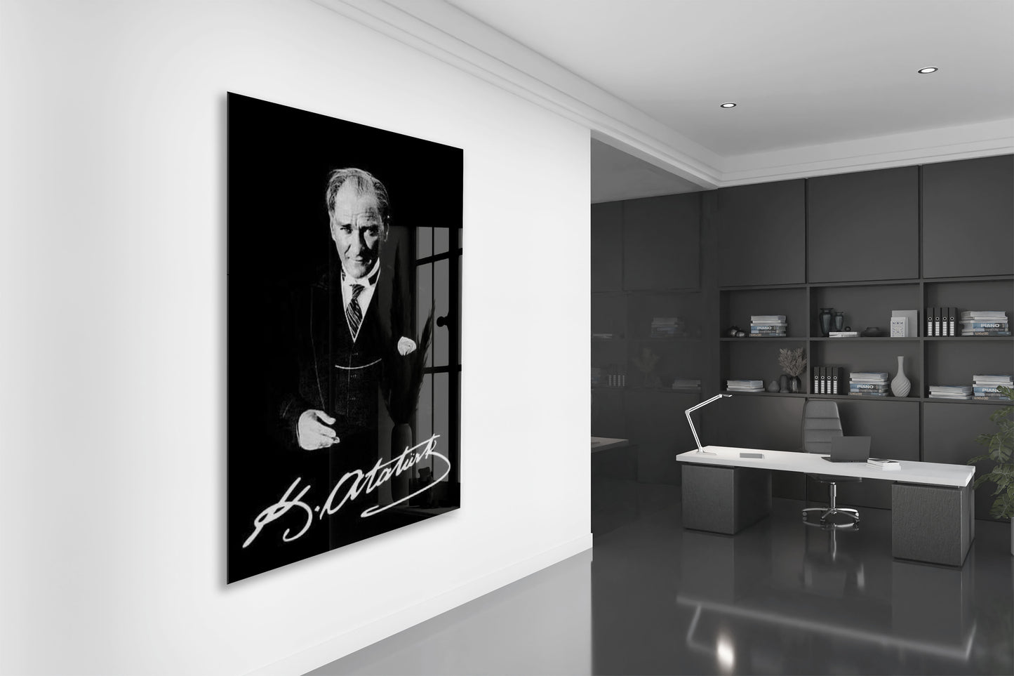 Mustafa Kemal Atatürk  | Modern Cam Tablo-PeonyAta079