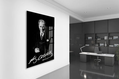 Mustafa Kemal Atatürk  | Modern Cam Tablo-PeonyAta079
