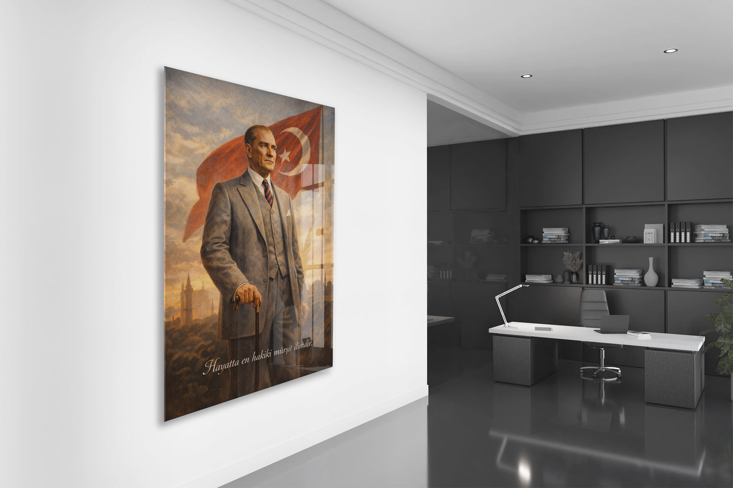 Mustafa Kemal Atatürk Cam Tablo- PeonyAta002