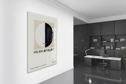 Hilma af Klint Minimal Soyut Cam Tablo | Geometrik Siyah Beyaz Modern UV Baskılı Temperli Cam Tablo - Peony165