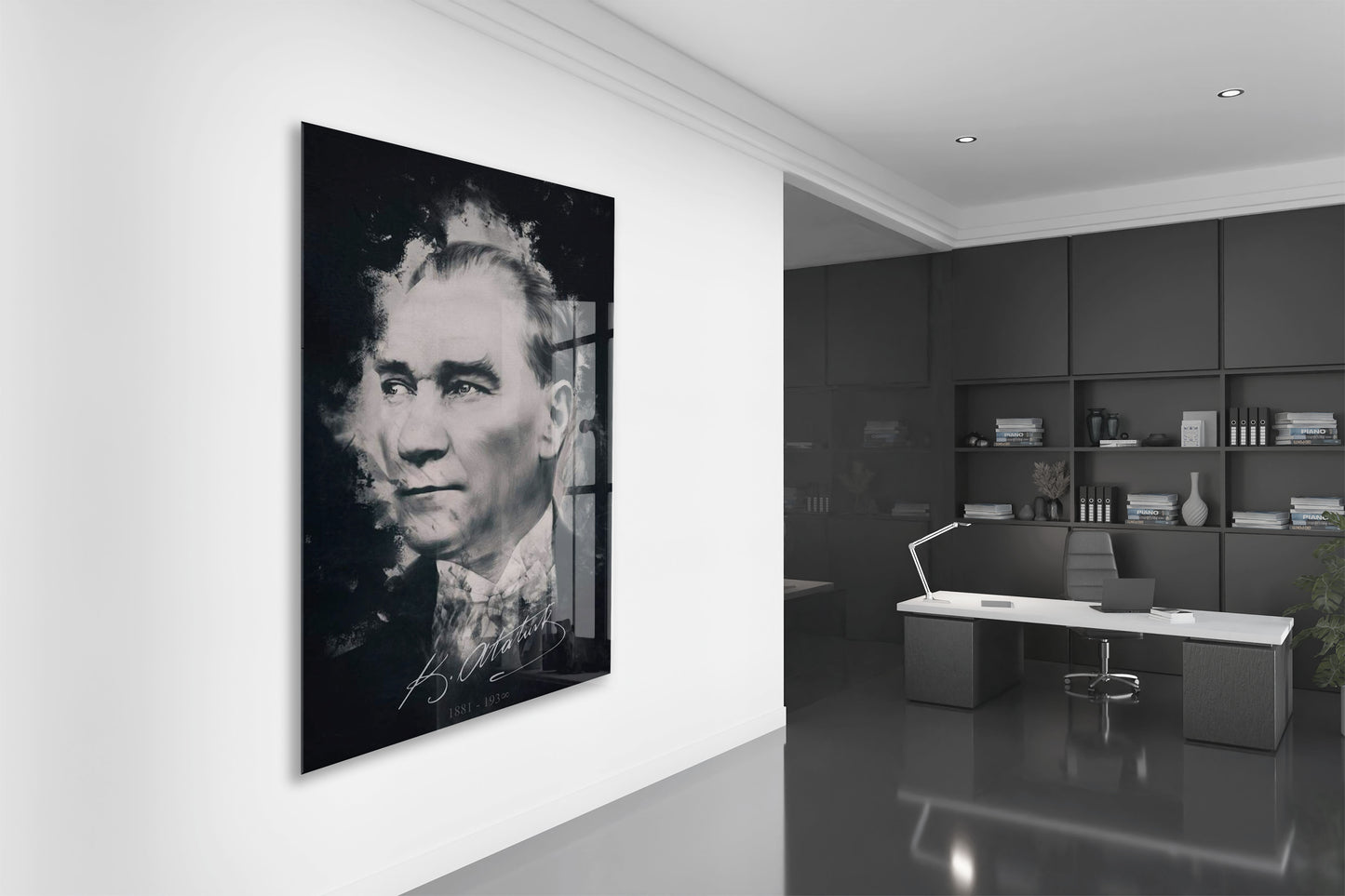 Mustafa Kemal Atatürk  | Modern Cam Tablo-PeonyAta102