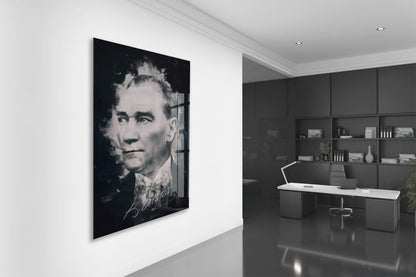 Mustafa Kemal Atatürk  | Modern Cam Tablo-PeonyAta102