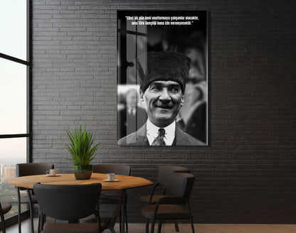 Mustafa Kemal Atatürk  | Modern Cam Tablo-PeonyAta084