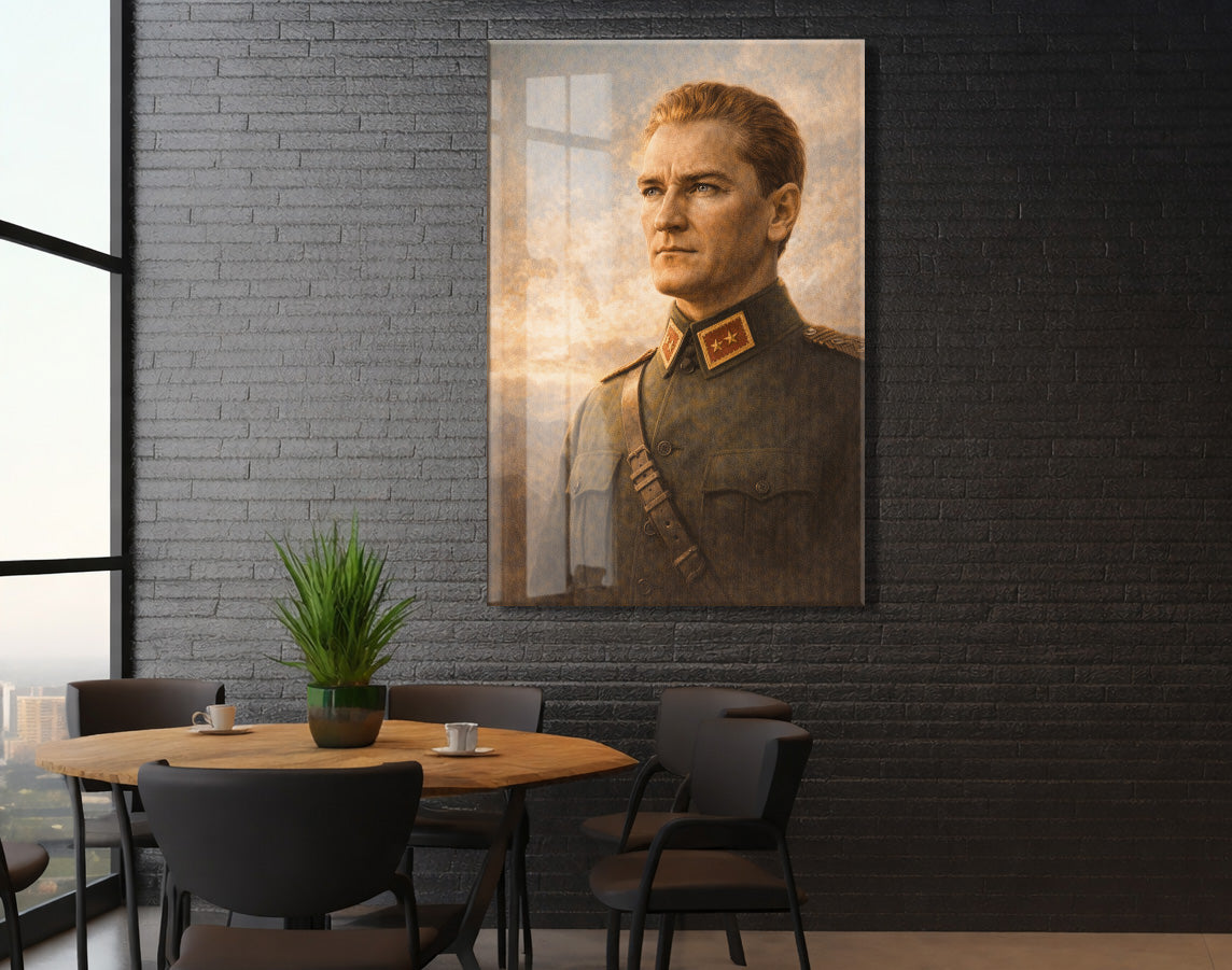 Mustafa Kemal Atatürk Cam Tablo - PeonyAta037
