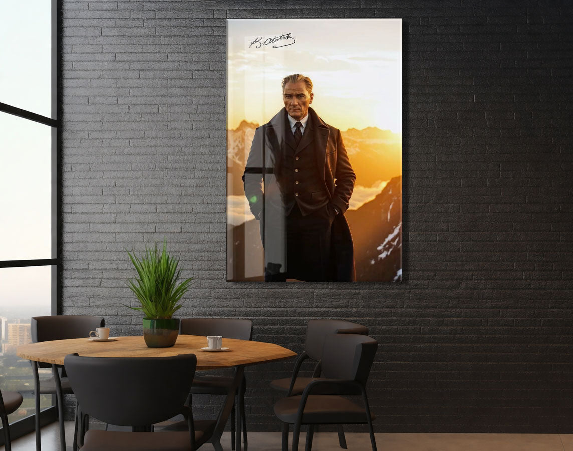 Mustafa Kemal Atatürk  | Modern Cam Tablo-PeonyAta092