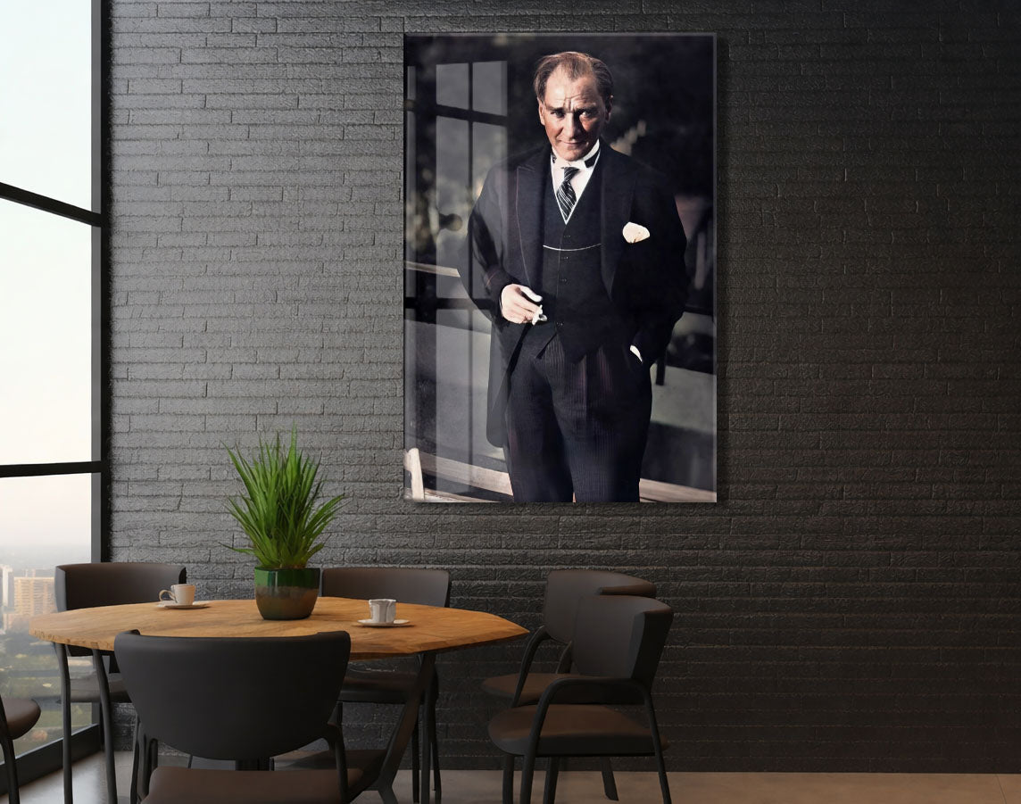 Mustafa Kemal Atatürk  | Modern Cam Tablo-PeonyAta093