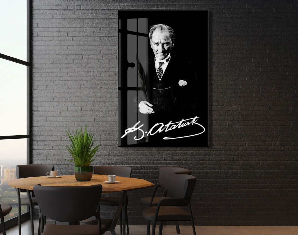 Mustafa Kemal Atatürk  | Modern Cam Tablo-PeonyAta079