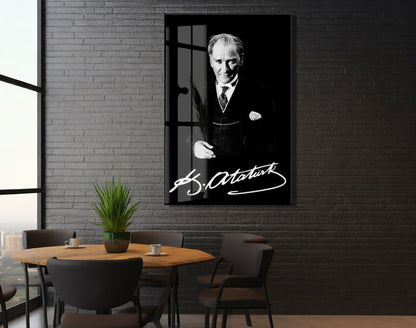 Mustafa Kemal Atatürk  | Modern Cam Tablo-PeonyAta079