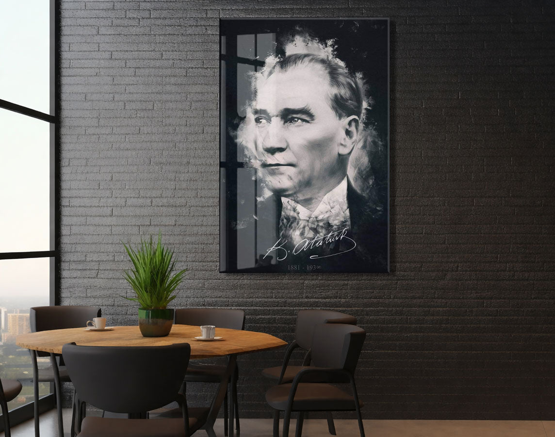 Mustafa Kemal Atatürk  | Modern Cam Tablo-PeonyAta102