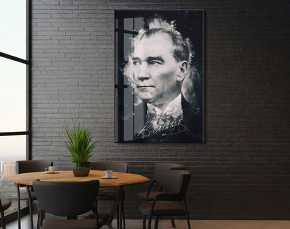 Mustafa Kemal Atatürk  | Modern Cam Tablo-PeonyAta102