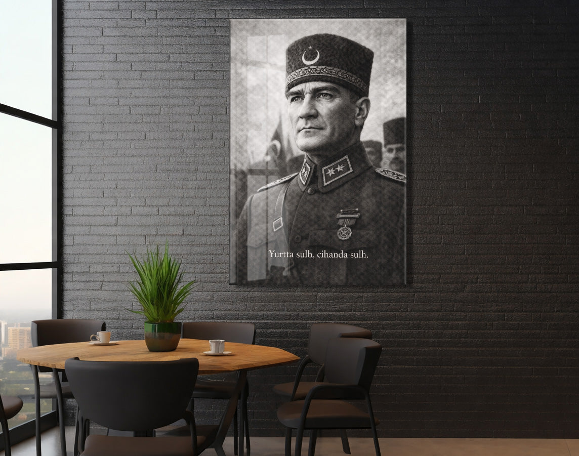 Mustafa Kemal Atatürk Cam Tablo - PeonyAta019