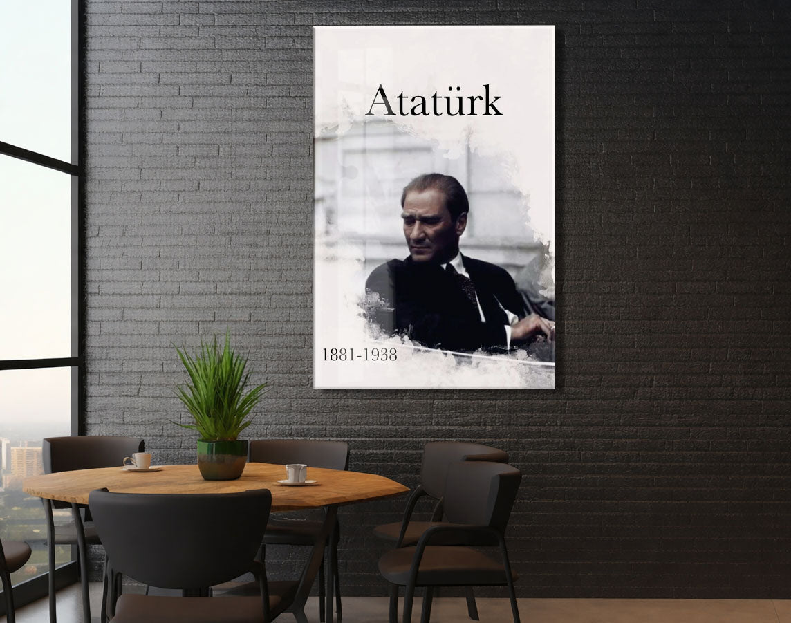 Mustafa Kemal Atatürk  | Modern Cam Tablo-PeonyAta095