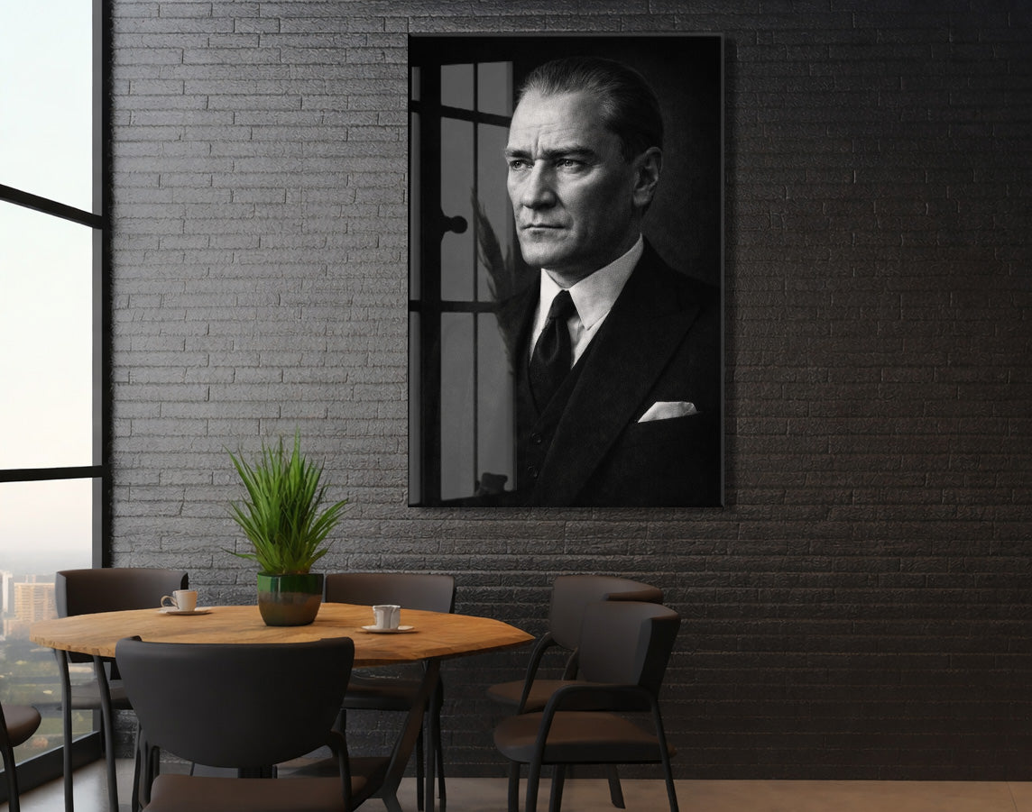 Mustafa Kemal Atatürk Cam Tablo - PeonyAta036