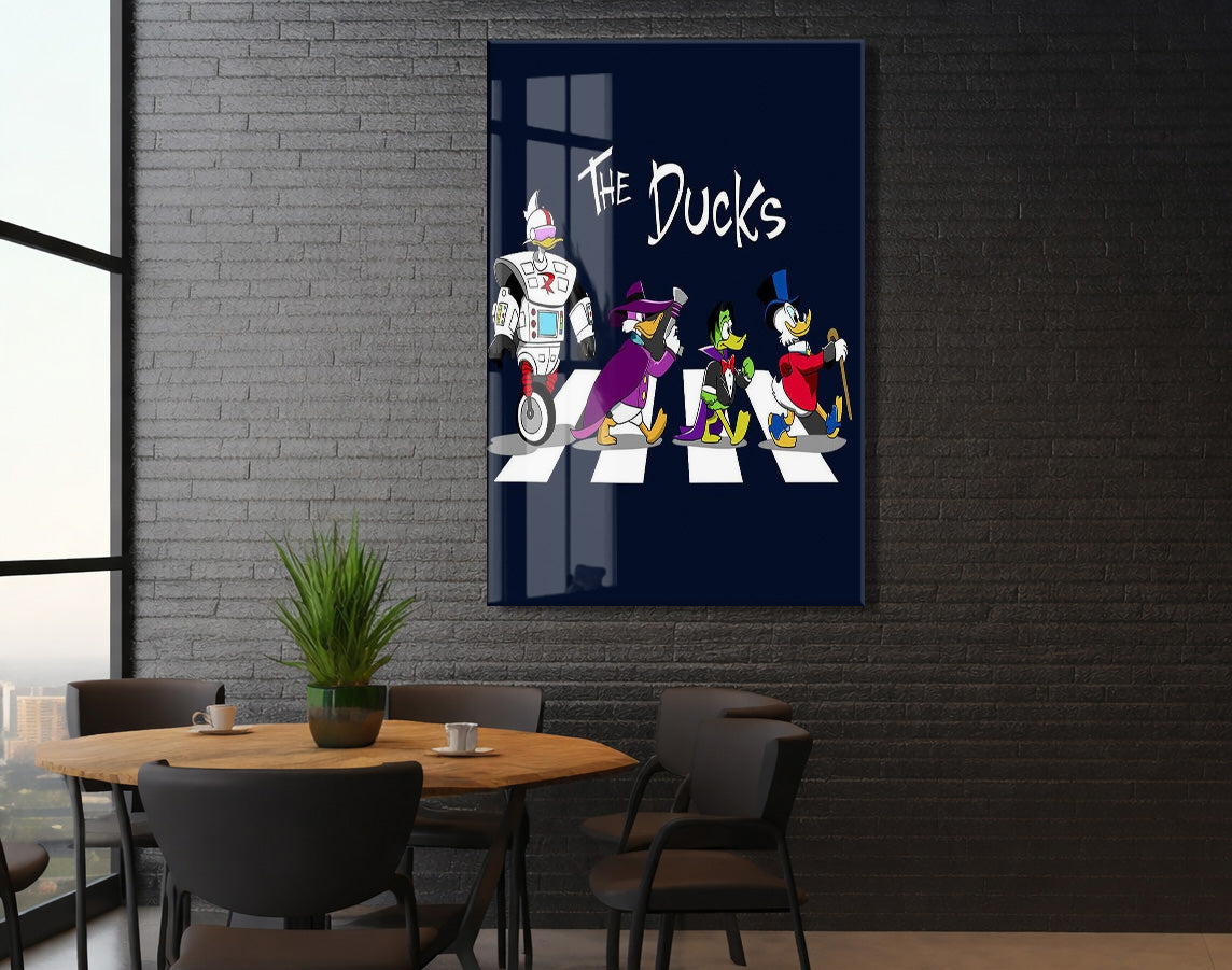 The Ducks Mizahi  Cam Duvar Tablosu – Çapraz Geçit Konseptli Karakter Tasarım-106