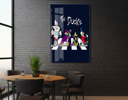 The Ducks Mizahi  Cam Duvar Tablosu – Çapraz Geçit Konseptli Karakter Tasarım-106