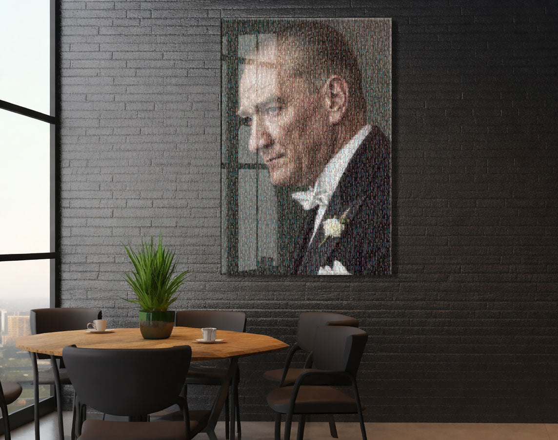 Mustafa Kemal Atatürk  | Modern Cam Tablo-PeonyAta108