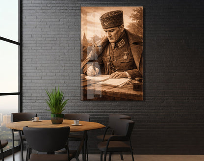 Mustafa Kemal Atatürk Cam Tablo - PeonyAta030