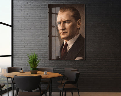 Mustafa Kemal Atatürk Cam Tablo - PeonyAta038
