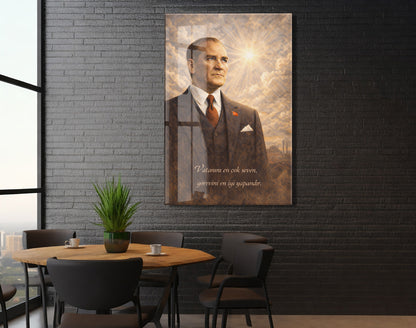 Mustafa Kemal Atatürk Cam Tablo - PeonyAta016