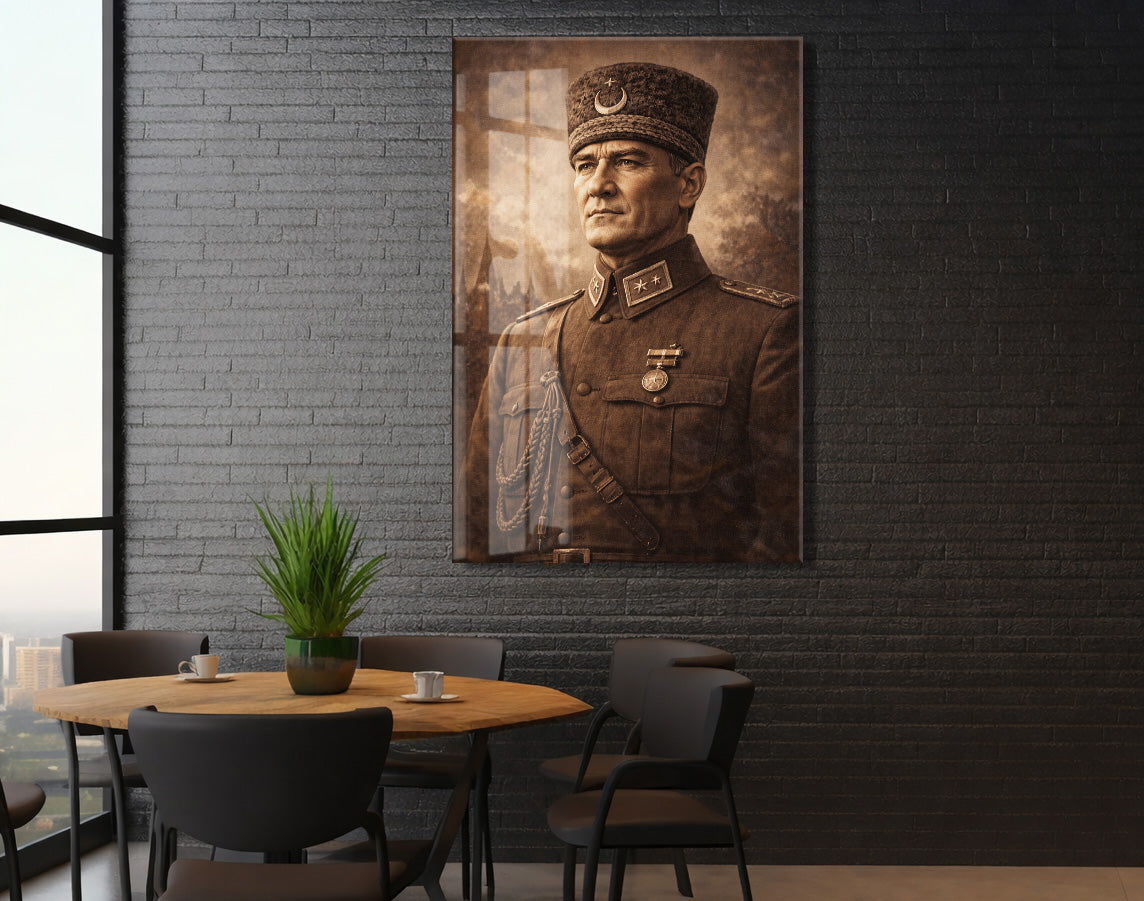 Mustafa Kemal Atatürk Cam Tablo - PeonyAta029
