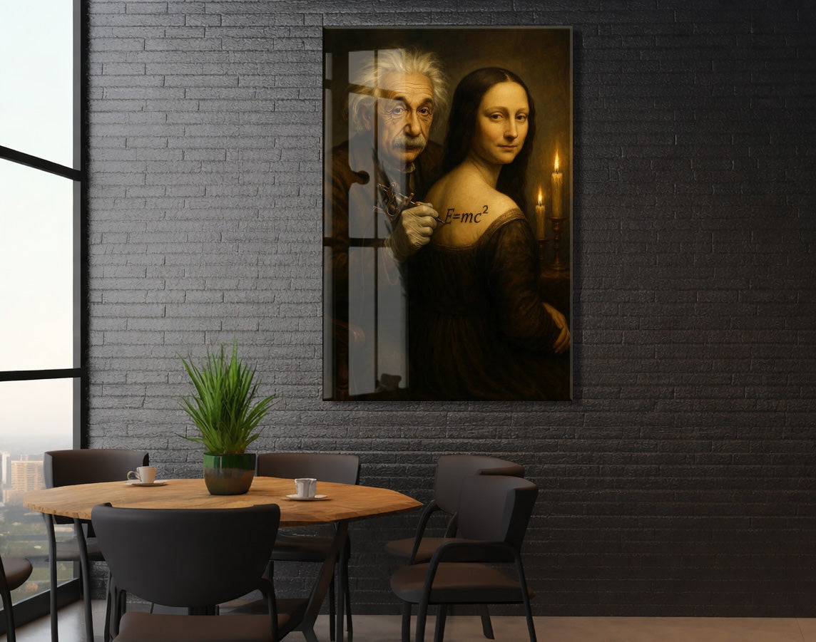 Modern Rönesans Cam Tablo – Bilimsel ve Sanatsal Duvar Dekoru - Peony090