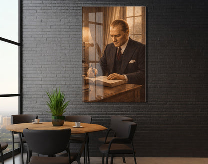 Mustafa Kemal Atatürk Cam Tablo - PeonyAta027