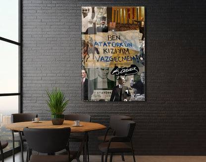 Mustafa Kemal Atatürk  | Modern Cam Tablo-PeonyAta098