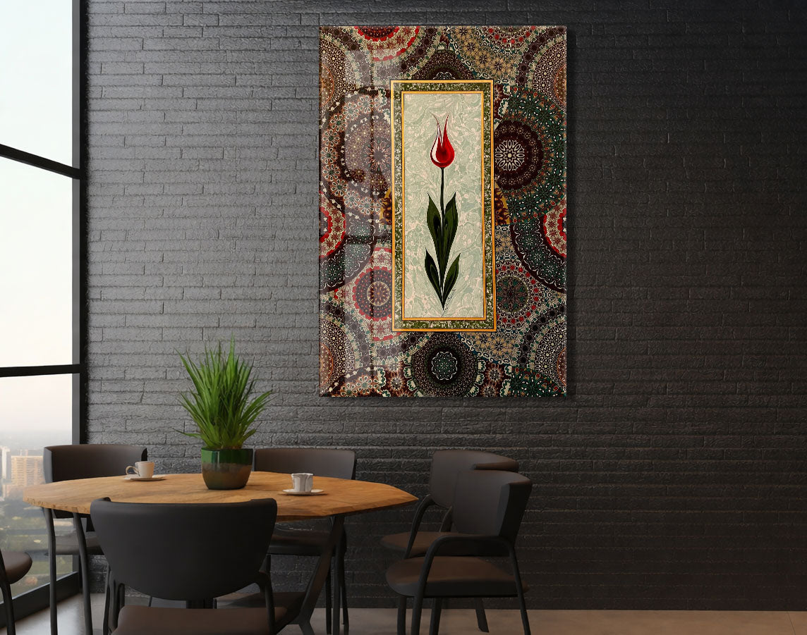 Osmanlı Lale Tablosu – Geleneksel Desenli Dekoratif Duvar Sanatı - PeonyDini205