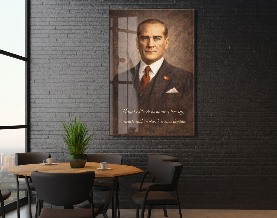 Mustafa Kemal Atatürk Cam Tablo - PeonyAta014