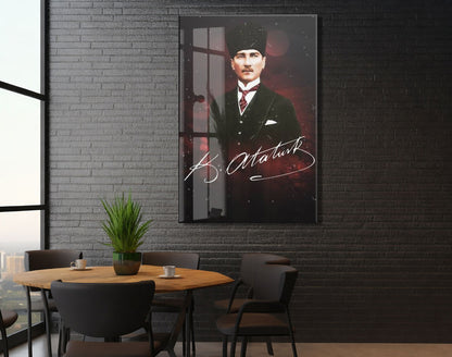 Mustafa Kemal Atatürk  | Modern Cam Tablo-PeonyAta086