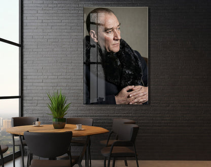 Mustafa Kemal Atatürk Portre Cam Tablo | Renkli 4 mm Temperli UV Baskılı Premium Duvar Dekoru -PeonyAta1310
