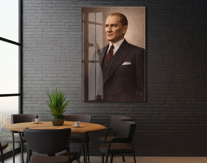 Mustafa Kemal Atatürk Cam Tablo - PeonyAta028