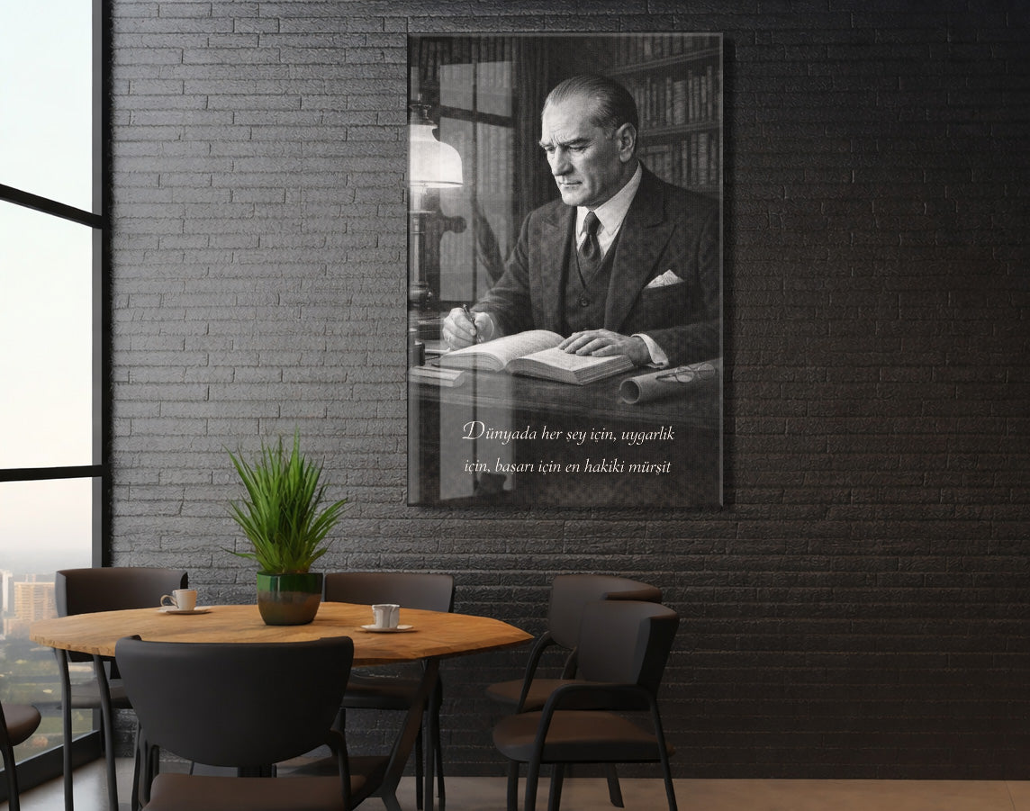 Mustafa Kemal Atatürk Cam Tablo - PeonyAta017