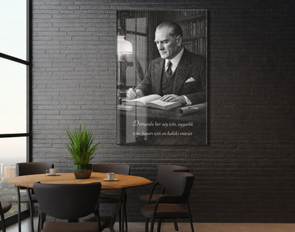 Mustafa Kemal Atatürk Cam Tablo - PeonyAta017