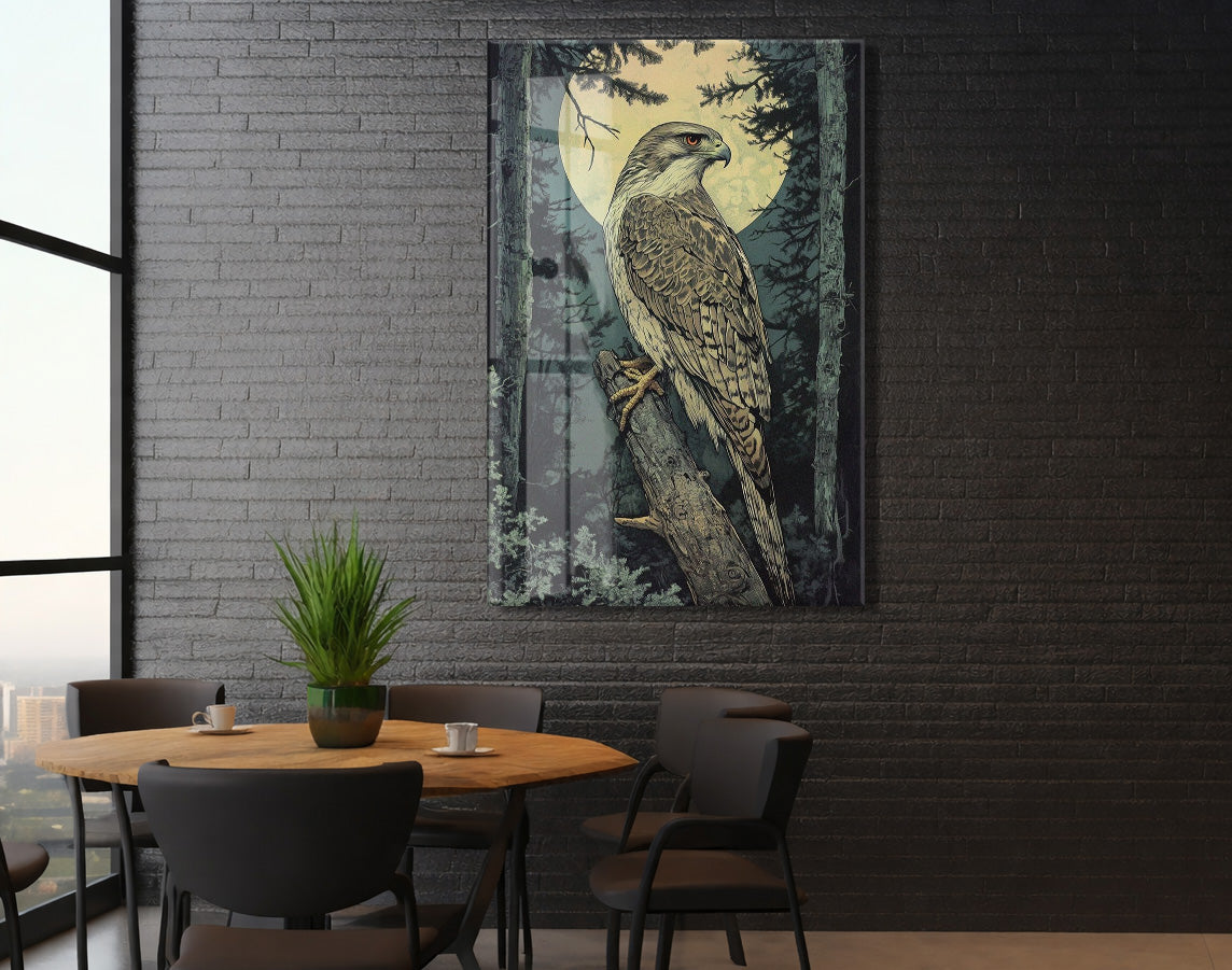 Gece Ormanında Yırtıcı Kuş Poster – Doğa ve Vahşi Yaşam Dekoru - Peony114