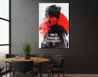 Mustafa Kemal Atatürk  | Modern Cam Tablo-PeonyAta107