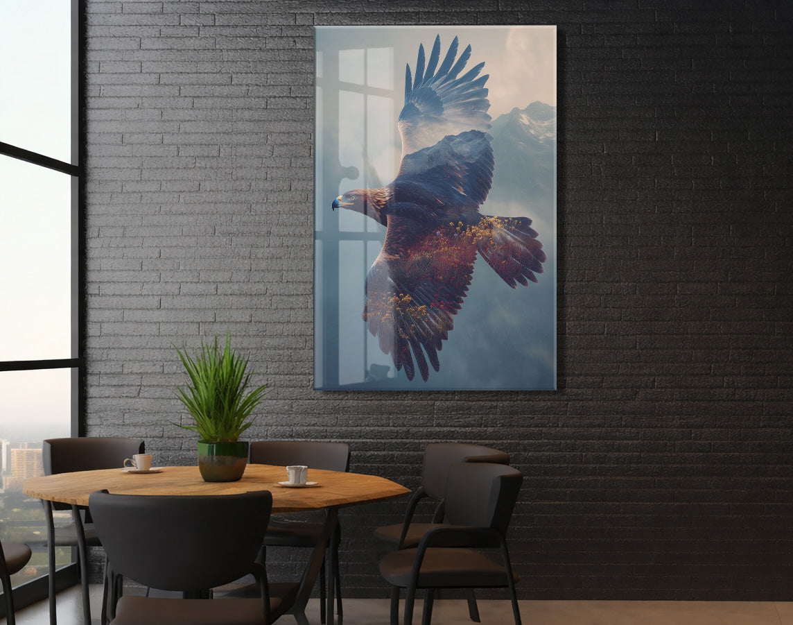 Uçan Kartal Duvar Tablosu – Dağ Manzaralı Modern Tasarım - Peony116