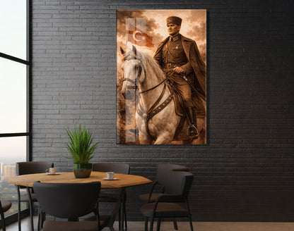 Mustafa Kemal Atatürk Cam Tablo - PeonyAta035
