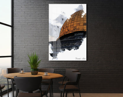 Mescid-i Aksa İslami Cam Tablo- PeonyDini027