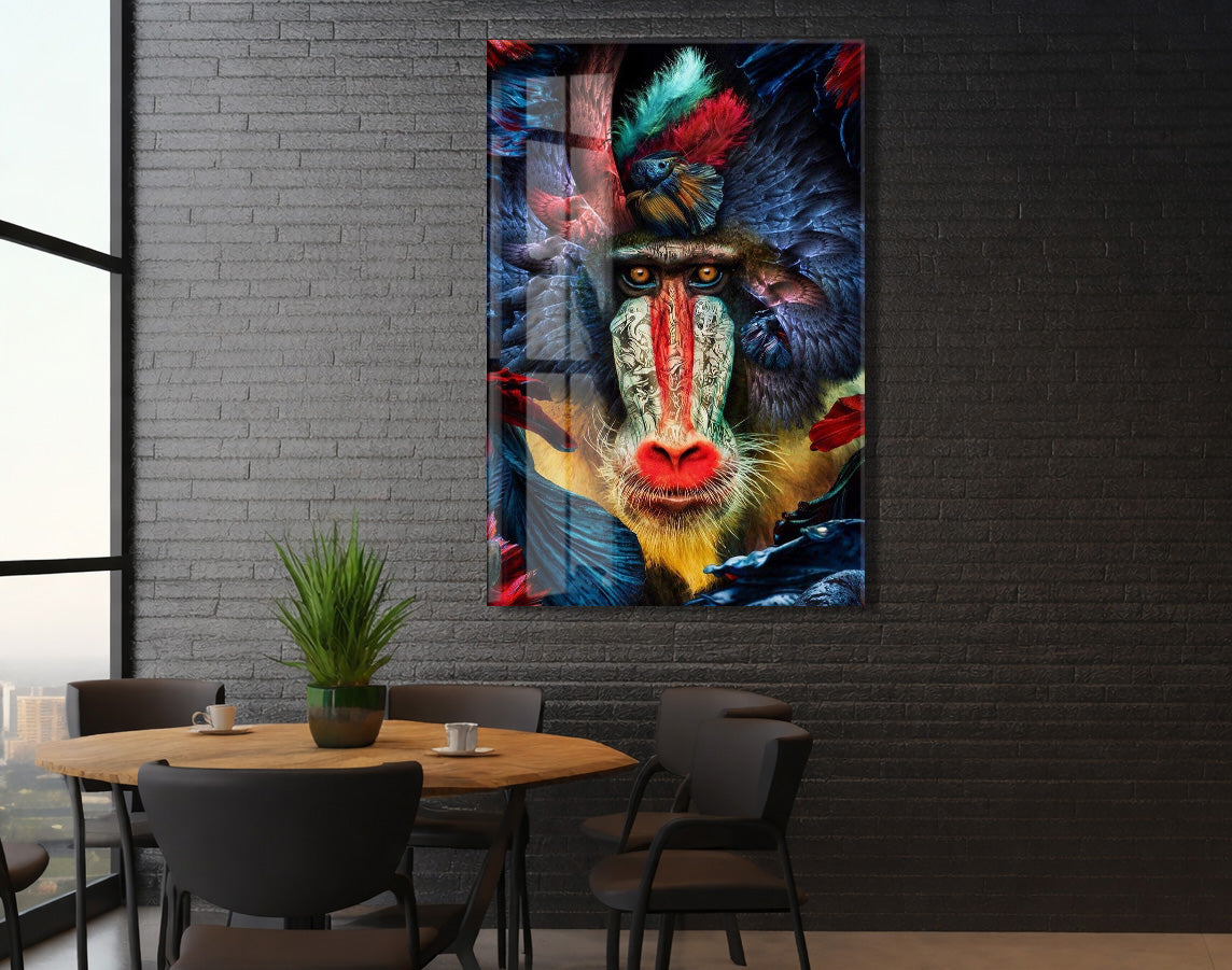 Etnik Desenli Maymun Portresi – Modern Dekoratif Tablo - Peony122