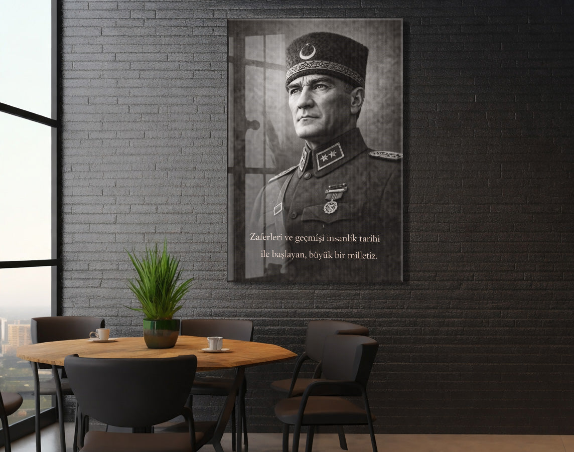 Mustafa Kemal Atatürk Cam Tablo - PeonyAta020